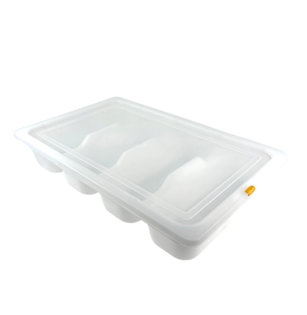 Cutlery Holder: 4 Compartments with Lid