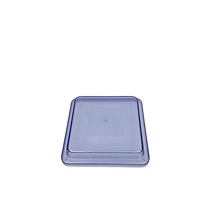 10x10x2.4 cm Square Frosted Blue Plate Cover Polycarbonate