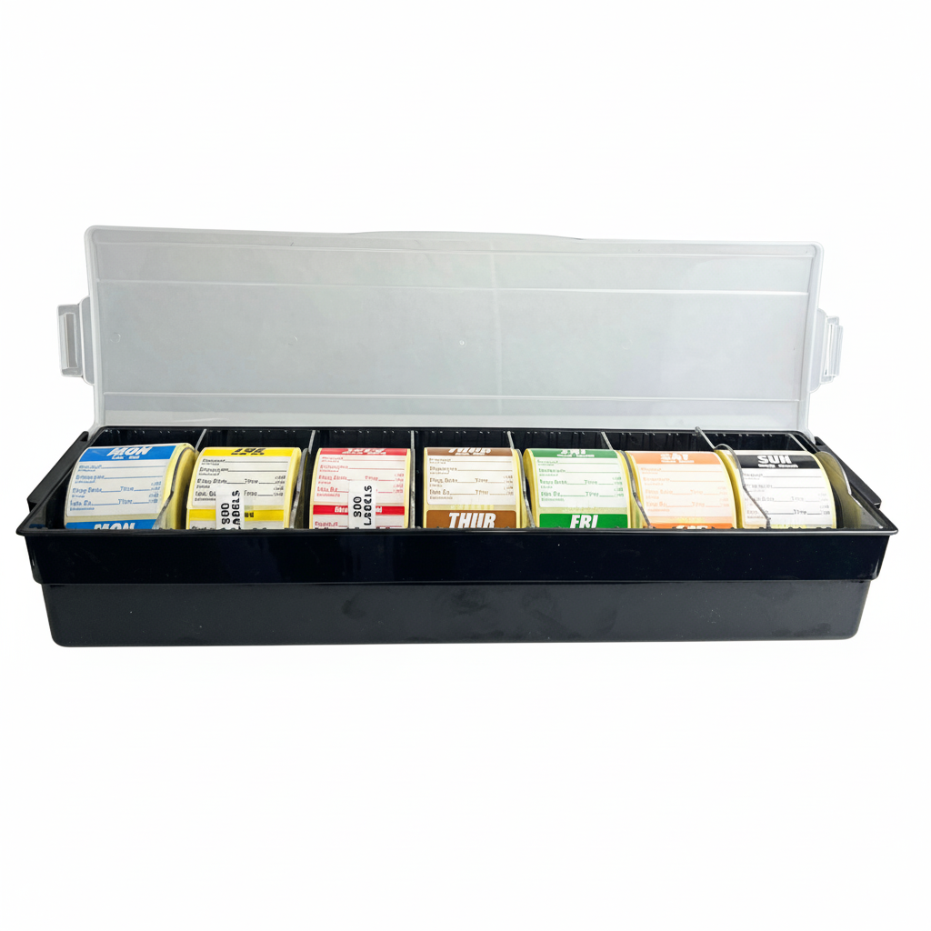 7 Compartments Polycarbonate Date Roll Dispenser