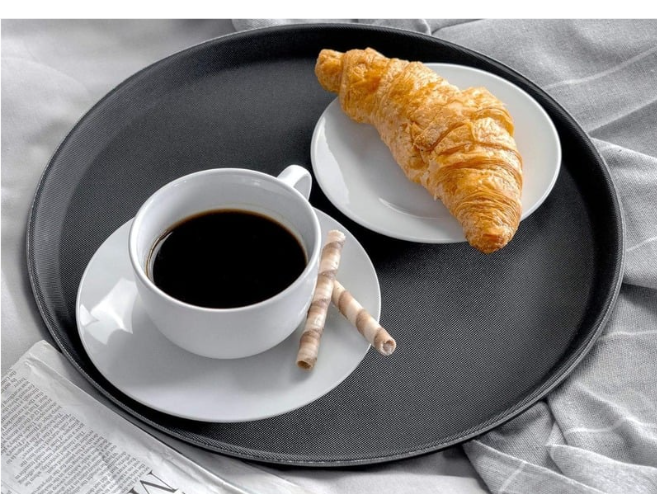 28 x 28 cm Non Slip Round Service Trays