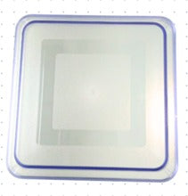 11.6 x 11.6 x 2.4 cm Frosted Blue Square Polycarbonate Plate Cover