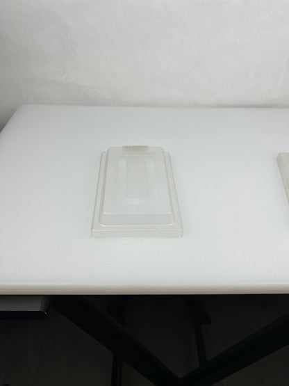 12 x 9.3 x 2.5 cm Frosted Clear Rectangular Polycarbonate Plate Cover