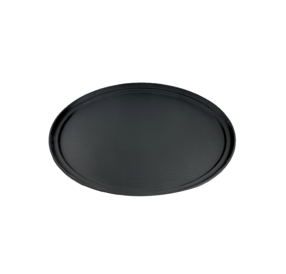 56x68 cm Black Fibreglass Non Slip Oval Tray